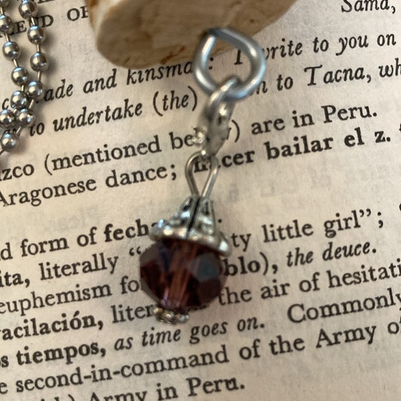 Handmade wine cork necklace with dangle charm NEW one of a kind Baja California - Picture 3 of 6